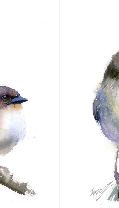 Wren - Diptych by Olga Tchefranov (Shefranov)