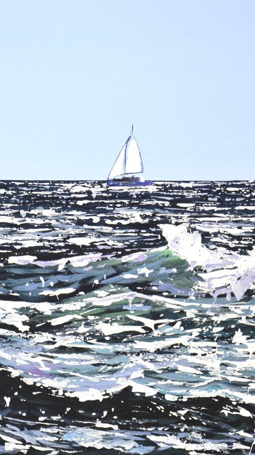 Ocean. Sailboat 6. by Iryna Kastsova