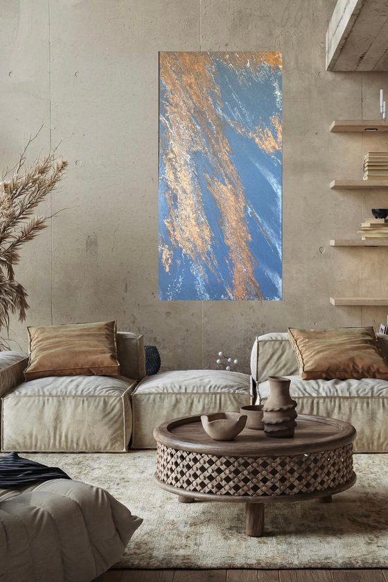 Filón — Large Blue Abstract Vertical 160 cm