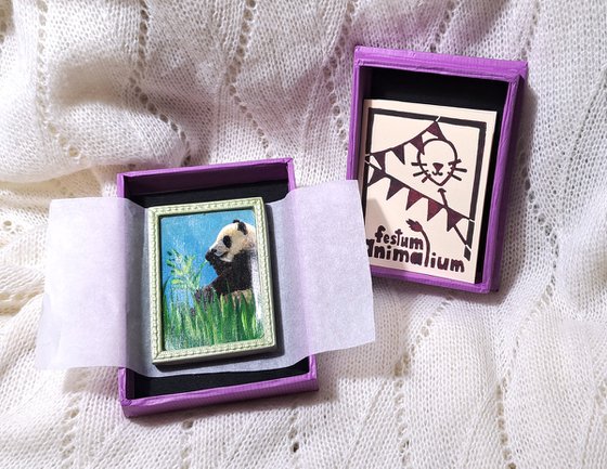 giant panda, part of framed animal miniature series "festum animalium"