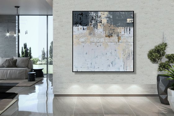 A Moment Of Tranquility - XL LARGE,  TEXTURED ABSTRACT ART – EXPRESSIONS OF ENERGY AND LIGHT. READY TO HANG!