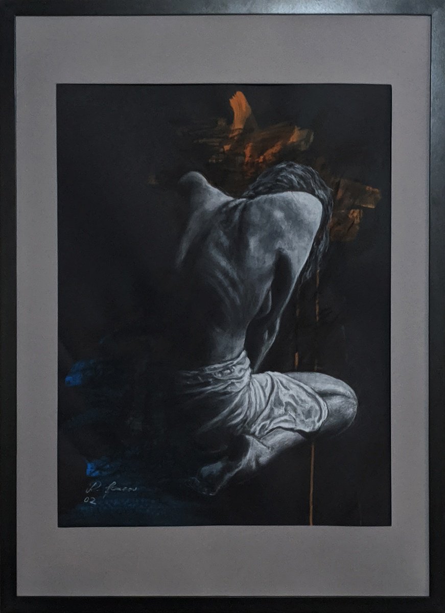 Expressive Pastel Drawing , Dry Pastel Figure Study By Rumen Spasov, 20 X 28, Artwork For Sale On Artfinder
