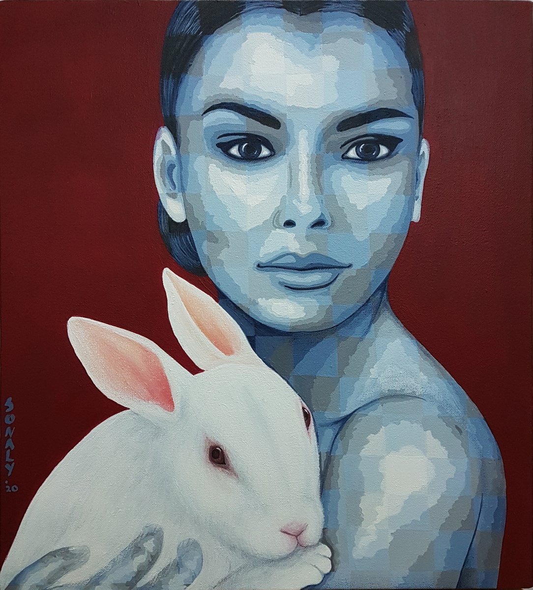 Lady and Rabbit by Sonaly Gandhi