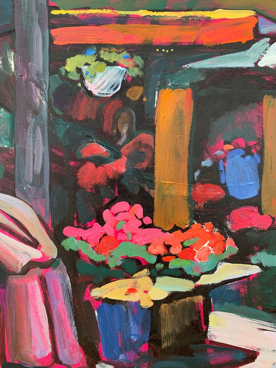 Flower Kiosk by the Metro