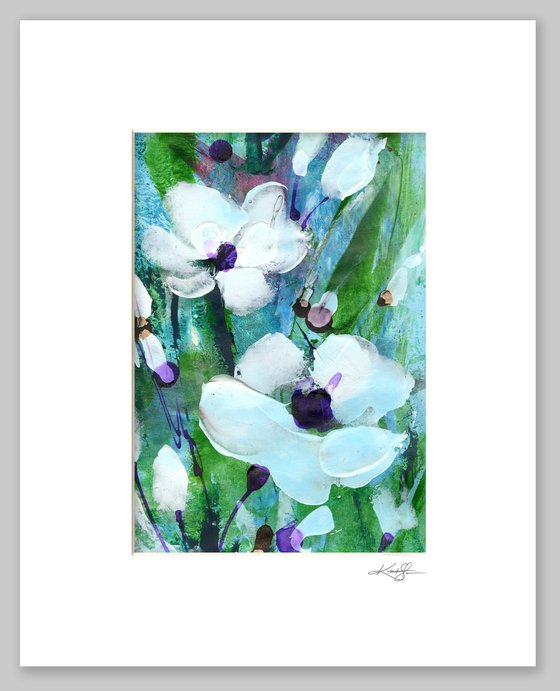 Abstract Floral Collection 5 - 3 Flower Paintings in mats by Kathy Morton Stanion