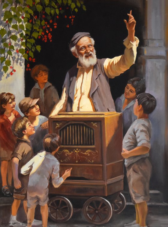 The old organ grinder and his friends