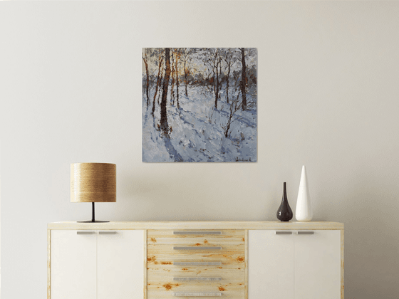 Winter  forest - Original oil painting