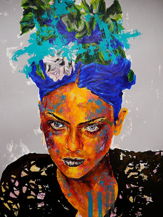 Portrait PSXIX Frida Kahlo FRAMED /ENCADRE Decorative  Wall art Home deco Hotel Ready to hang