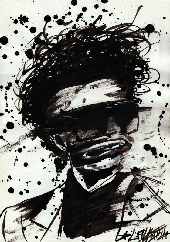 The Weeknd - Blinding Lights - SKETCH COLLECTION Ink drawing by GALKUSH