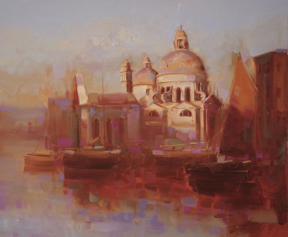 Santa Maria Della Salute Venice Original oil painting  Handmade artwork One of a kind