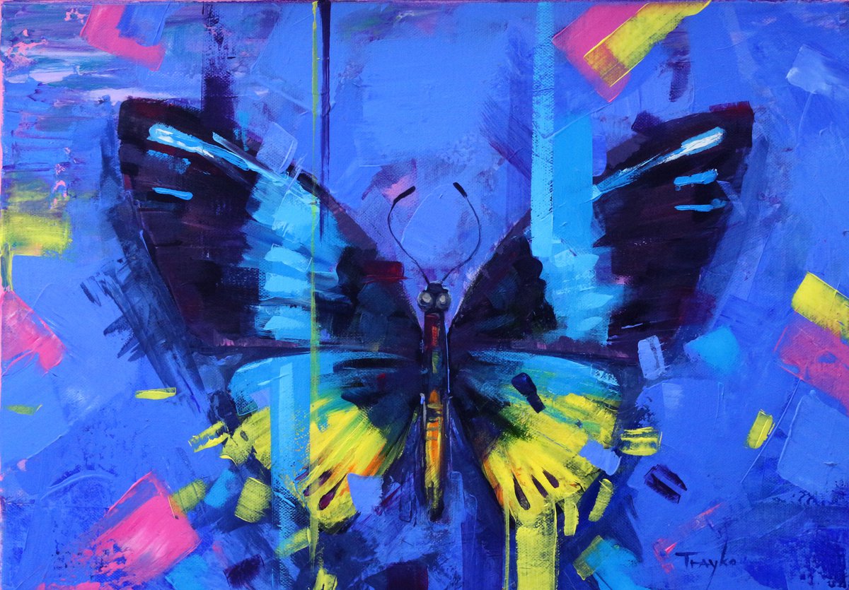 Butterfly | Flowers | Blue by Trayko Popov