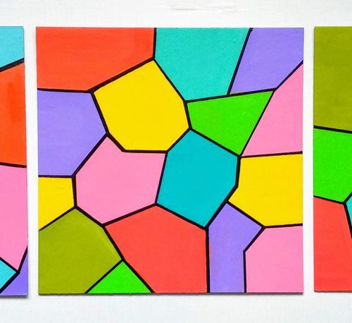 Bright Geometric Abstraction by Anastasia Art Line