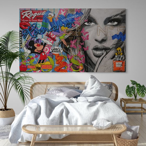 Spell Bound 200cm x 120cm Sexy Model Textured Urban Pop Art