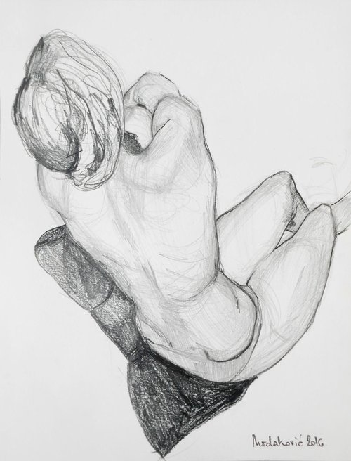 Drawing of a sitting woman by Maja Mrdakovic