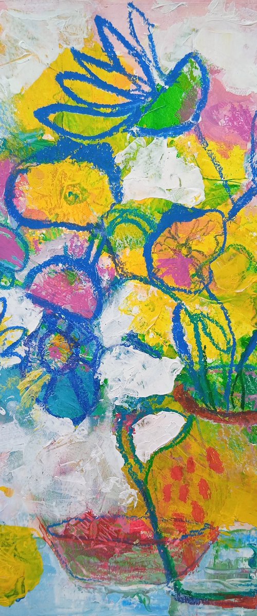 Blue Line Bouquet by Iryna Kindrytska
