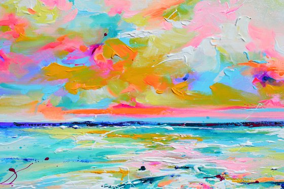 Blushing Sea Sunset - Colorful Seascape