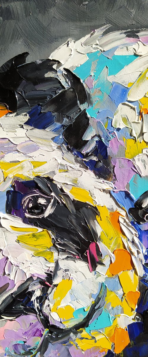 Warmth from love - pandas, animals, love, oil painting, panda, love pandas, animals oil painting by Anastasia Kozorez