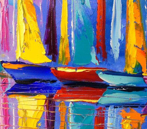 Rainbow sailboats