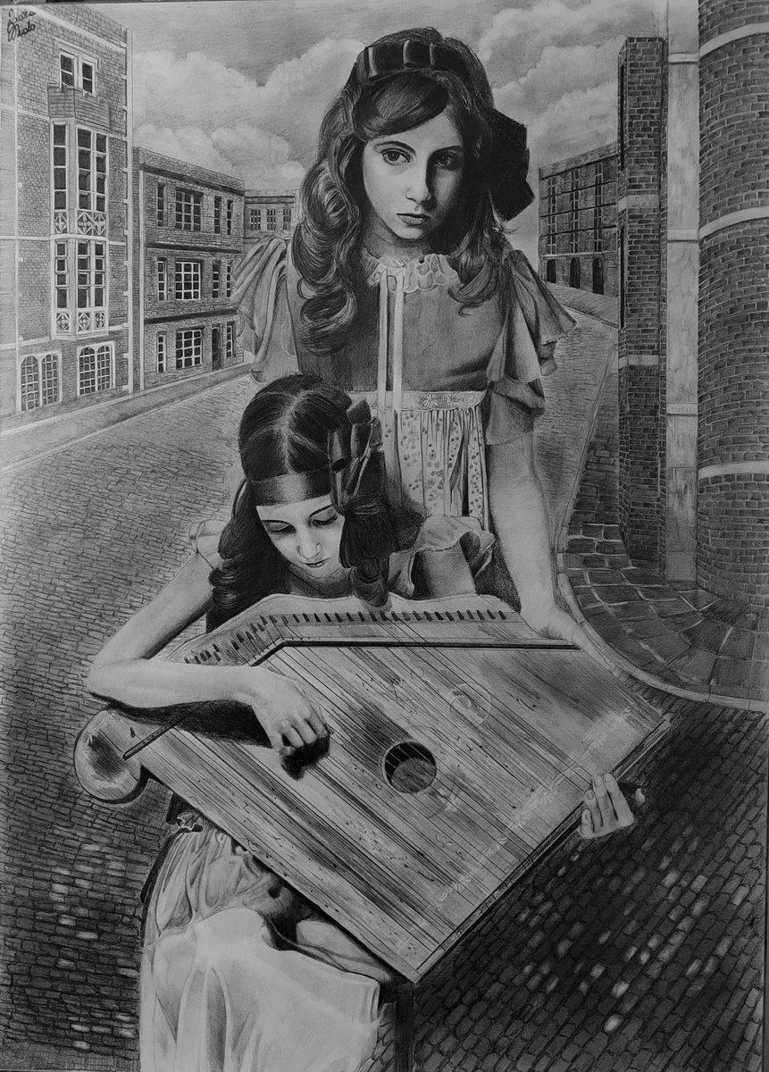 Photorealistic Portrait Pencil Drawing By Laura Muolo, 20 X 28", The Musicians, Original Artwork