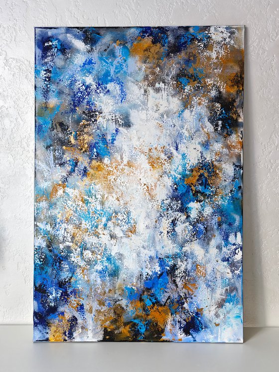 Blue abstraction with gold