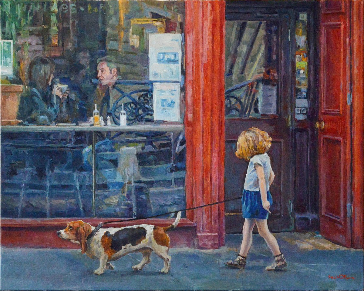 Impressionistic Portrait Oil Painting By Vachagan Manukyan, 20 X 16", Passing Moments, Original Artwork