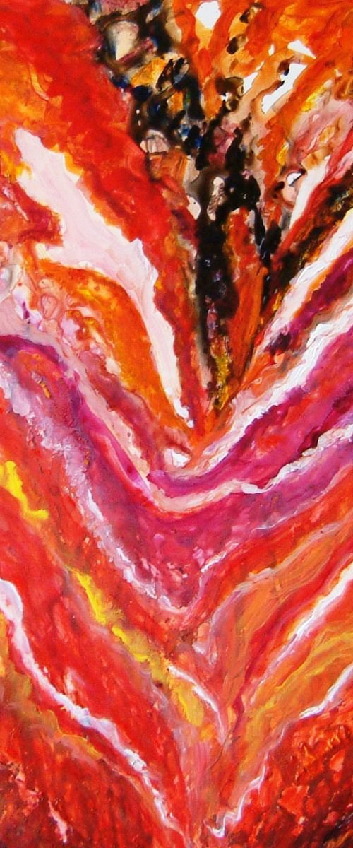 Synergy a passionate Abstract painting on yupo paper by Manjiri Kanvinde