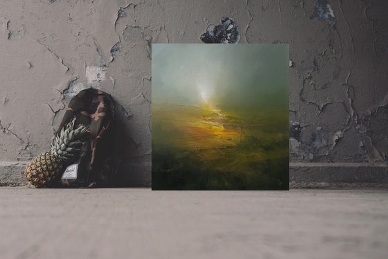 " View of misty hillside "