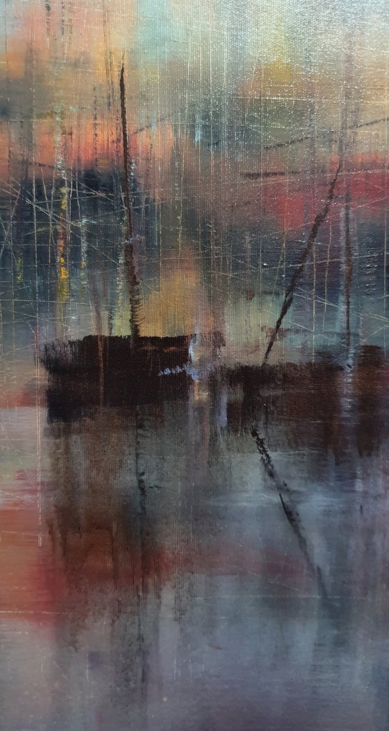 "Harbor of destroyed dreams - The sound of Ashes" W 120 x H 60 cm