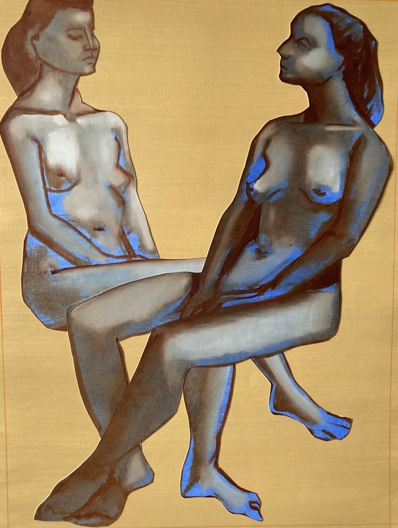 Two seated nudes