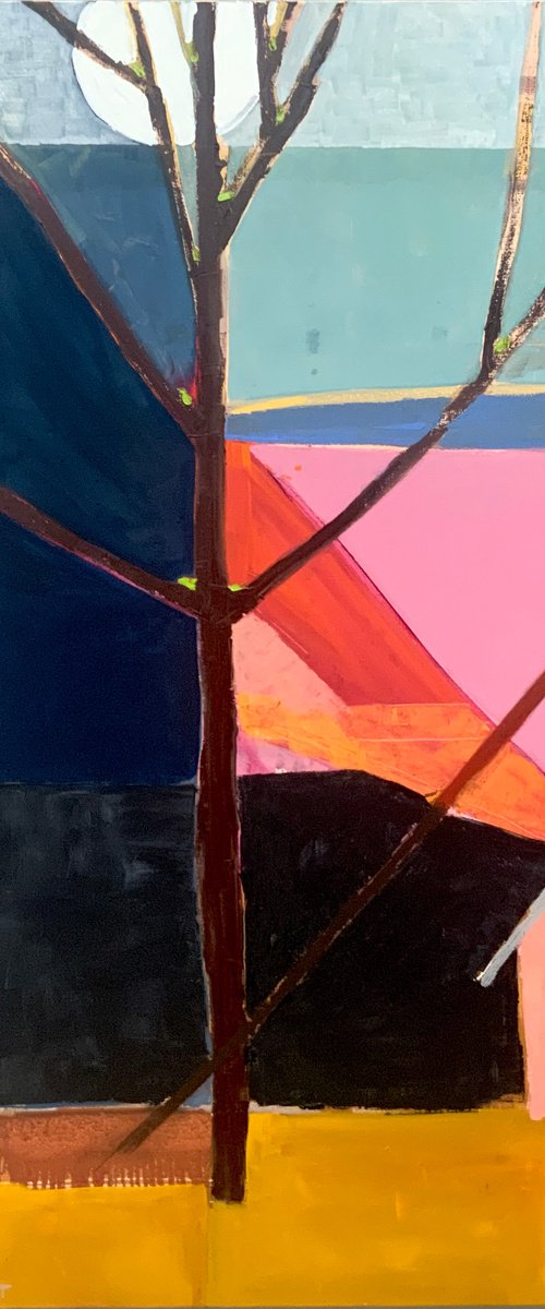 Red Barn Feeder Under the Harvest Moon by Steven Page Prewitt