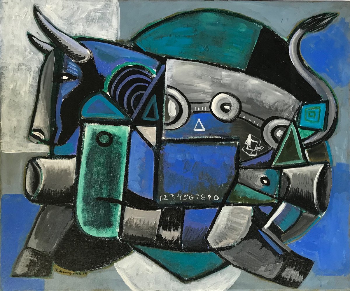 The Mechanic Blue Bull by Roberto Munguia Garcia