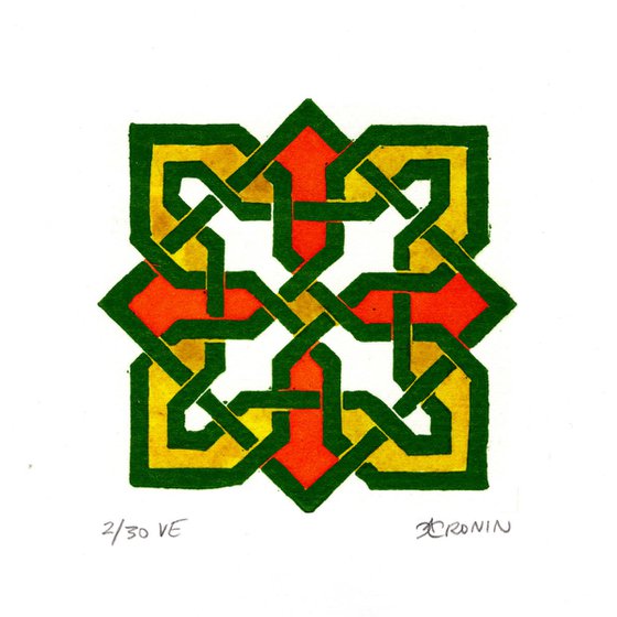 Alhambra VII Linocut Hand Pulled Original Relief Print 2/30