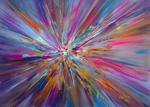 Bright Pink & Gold Rainbow Explosion by Richard Vloemans