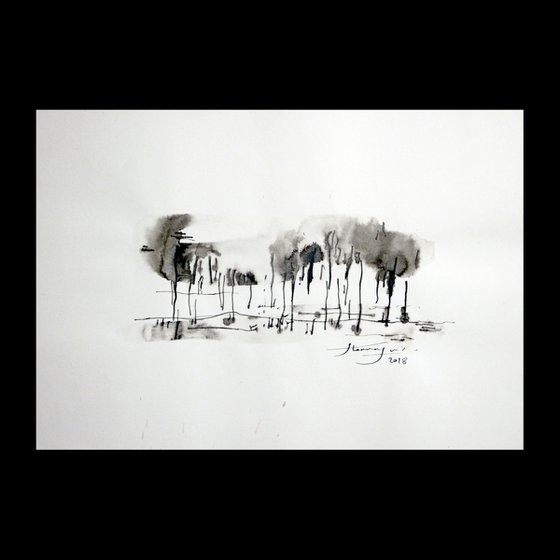 SMALL ABSTRACT LANDSCAPES 22,  ink on Paper, 40 x 30