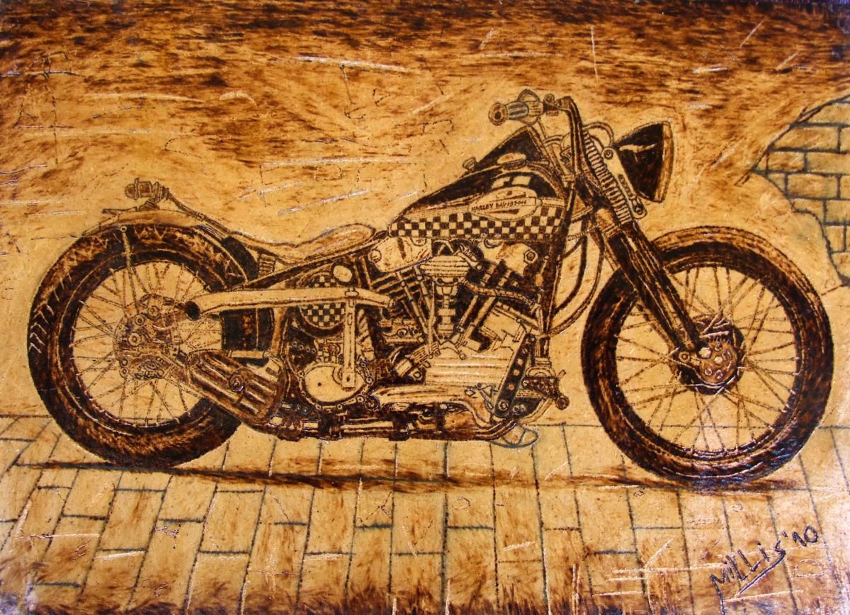 Harley Davidson by MILIS Pyrography