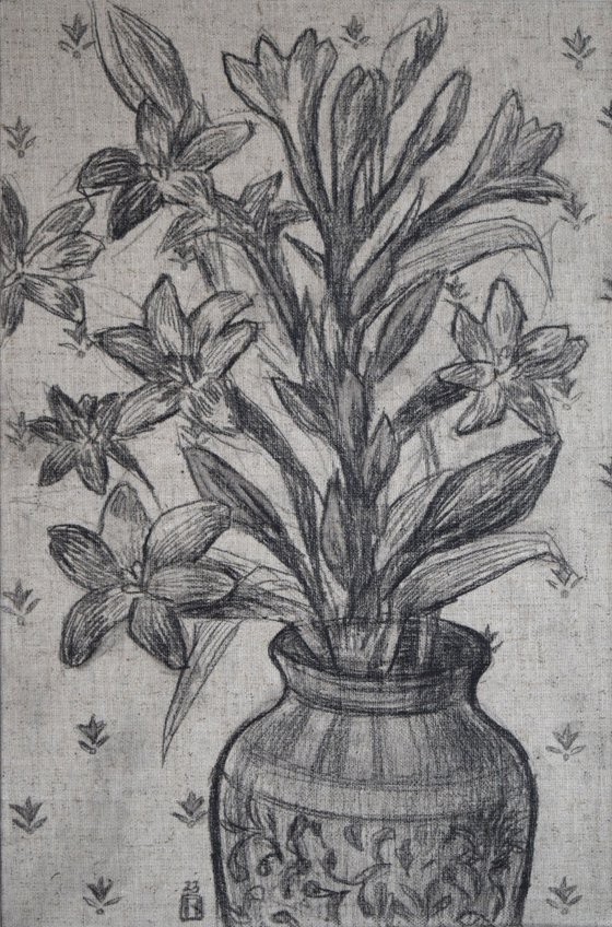 Flowers in an ornamental vase