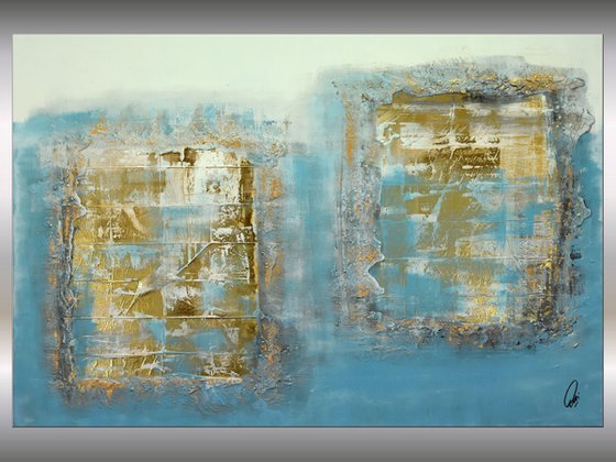 Golden Silence  - Abstract Art - Acrylic Painting - Canvas Art -  Abstract Painting - Industrial Art