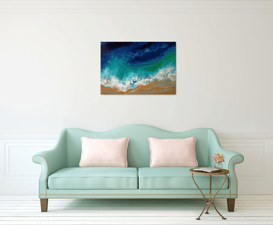 Seascape “Blue Turquoise Sea”  LARGE Painting