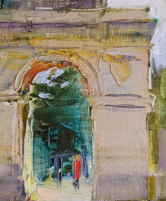 Rome . Arch in Borghese Park