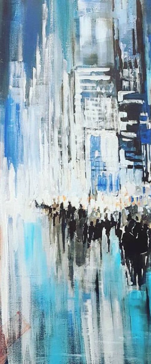 N30 City view acrylic on canvas 100x100cm by Lukasz Lepik