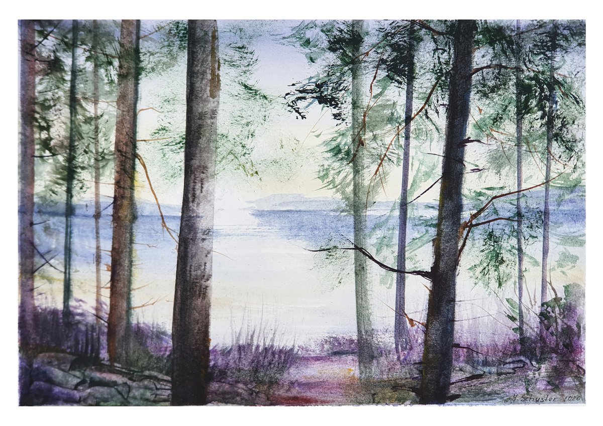 Impressionistic Landscape Watercolour By Yulia Schuster, 11 X 8", Hold On To What You Believe, Original Artwork