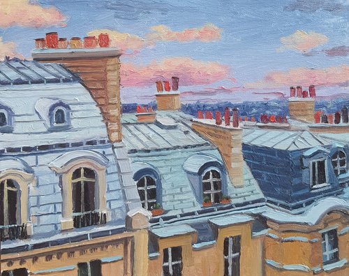 Paris rooftops, France by Roberto Ponte