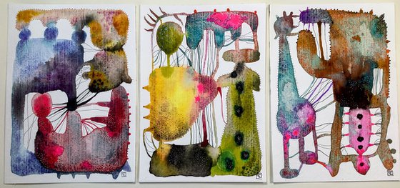 TRIPTYQUE ABSTRAIT 172401