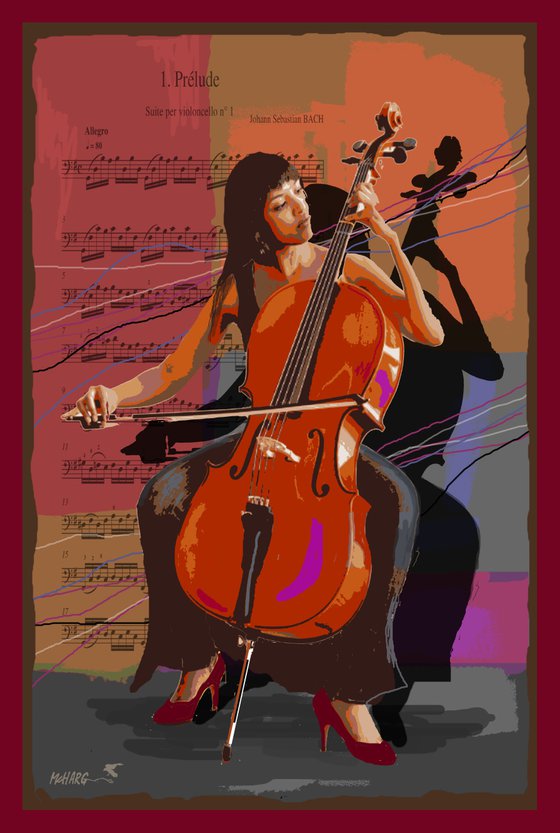 BACH CELLO SUITE #1   33"X51"