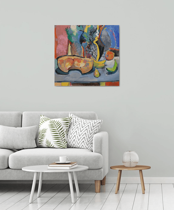 Still Life with Pumpkin and Pineapple
