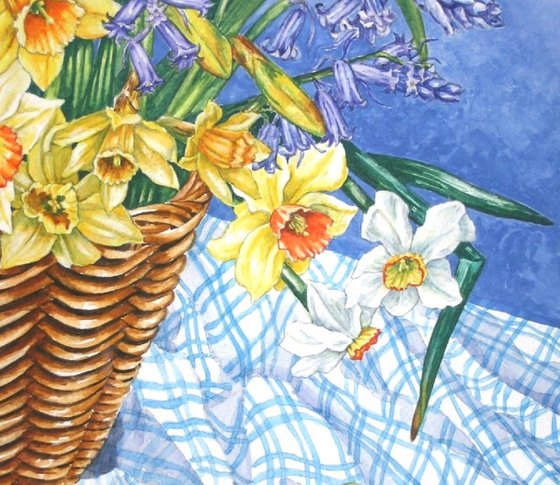 Basket of Spring Flowers