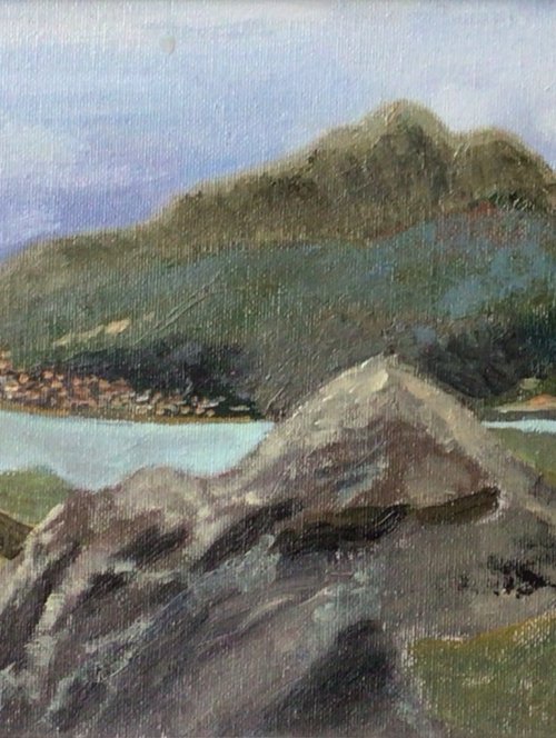 Mawddach estuary oil painting by Julian Lovegrove Art