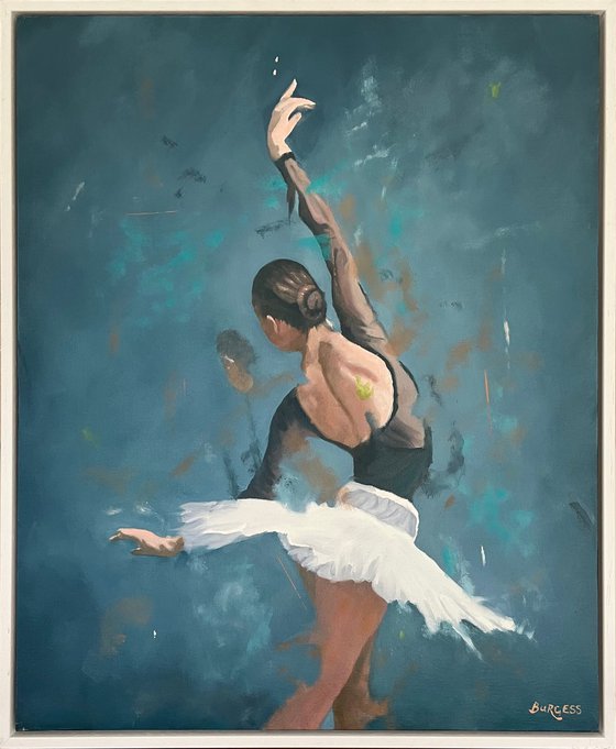 Solo - Framed Ballerina Oil Painting 22" x 18"