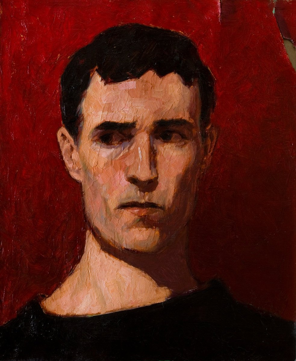 Impressionistic Still Life Oil Painting By Olivier Payeur, 11 X 13", Selfportrait In The Mirror, Original Artwork