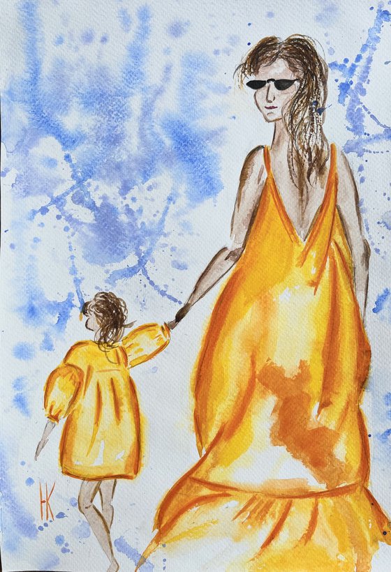 Mother Daughter Painting